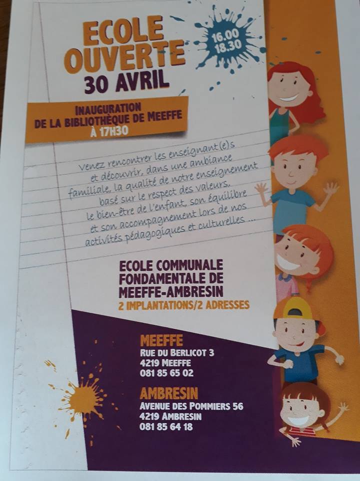 Inauguration de la bibliothèque Ecole de Meeffe